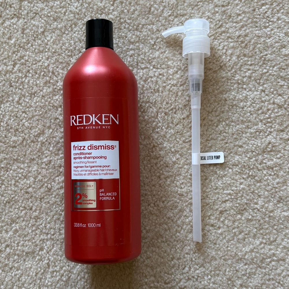 NWT Redken Frizz Dismiss Sulfate-Free Conditioner and NWT AG Care Jumbo Pump.